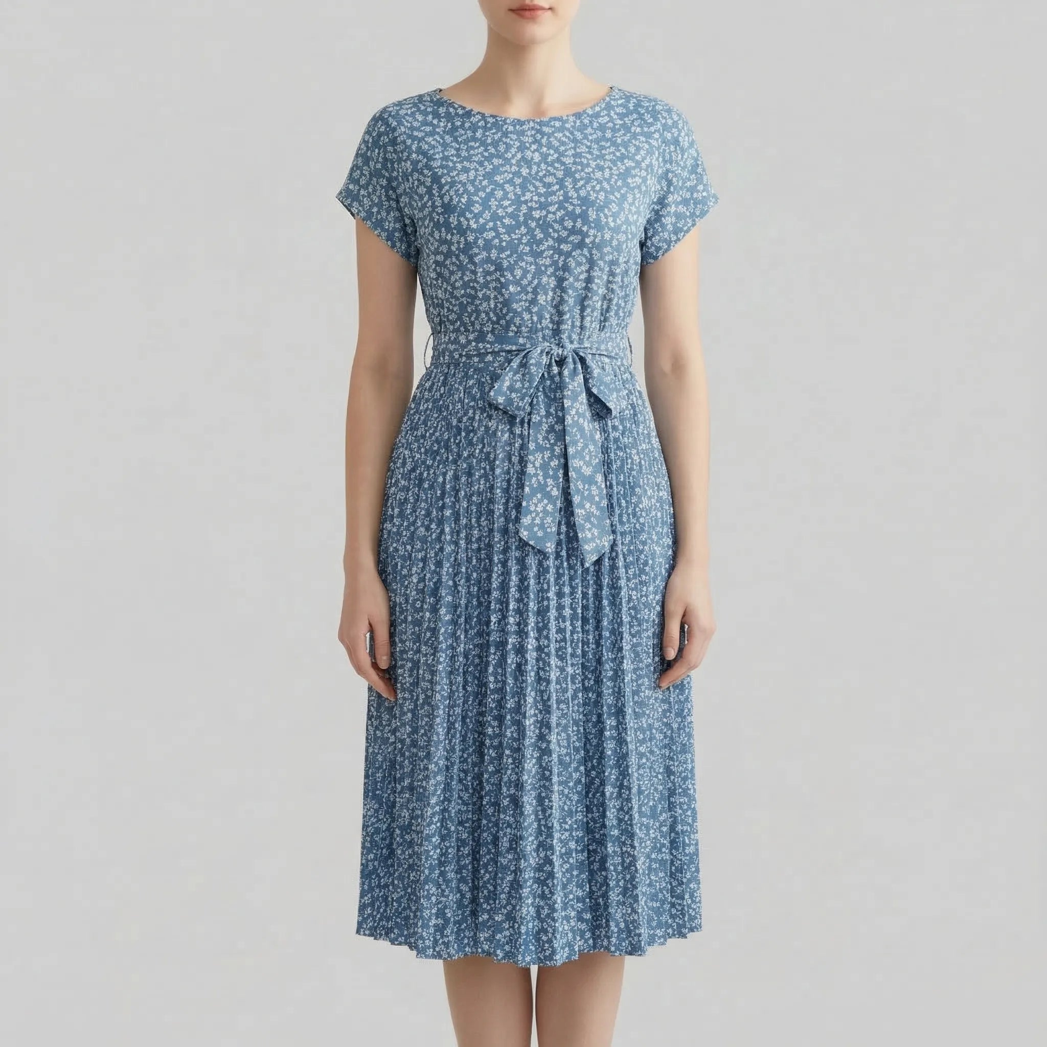 Florielle - Short-Sleeve Floral Midi Dress