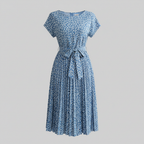 Florielle - Short-Sleeve Floral Midi Dress