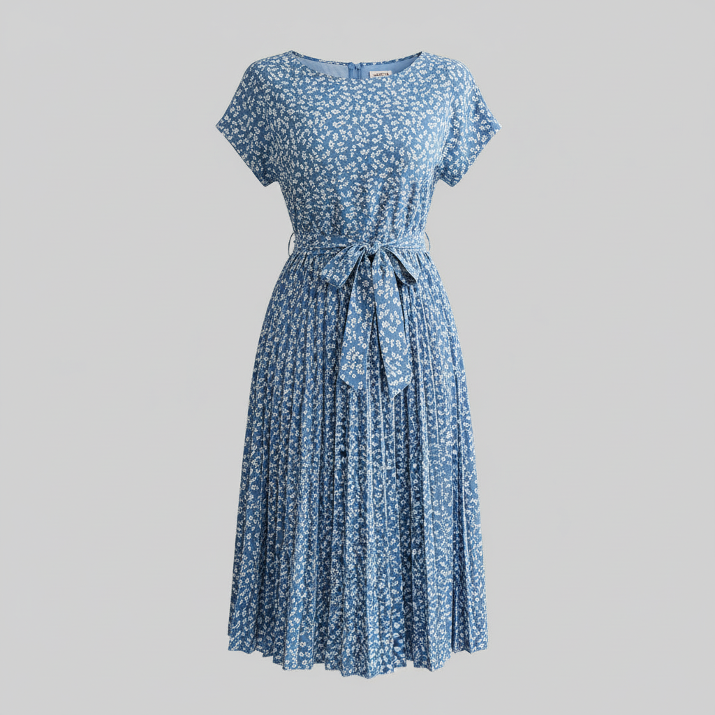 Florielle - Short-Sleeve Floral Midi Dress