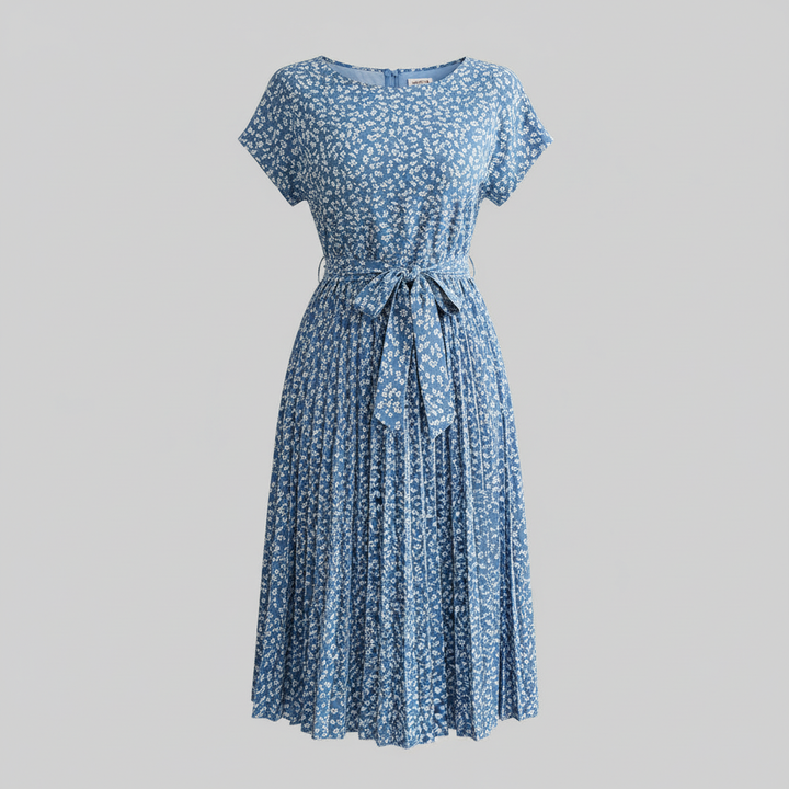 Florielle - Short-Sleeve Floral Midi Dress