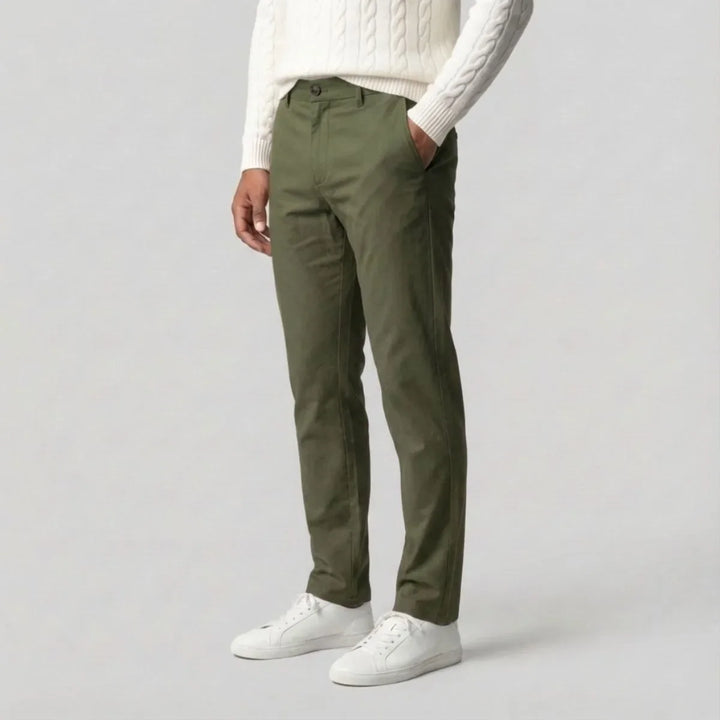 Mikołaj | zielone chinosy regular fit