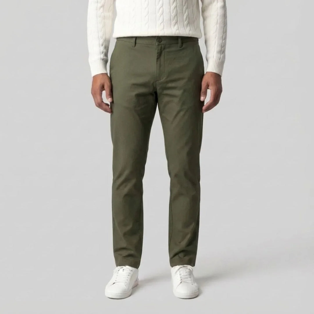Mikołaj | zielone chinosy regular fit