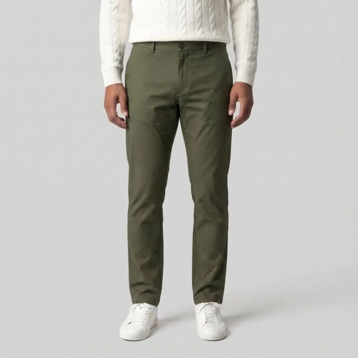 Mikołaj | zielone chinosy regular fit