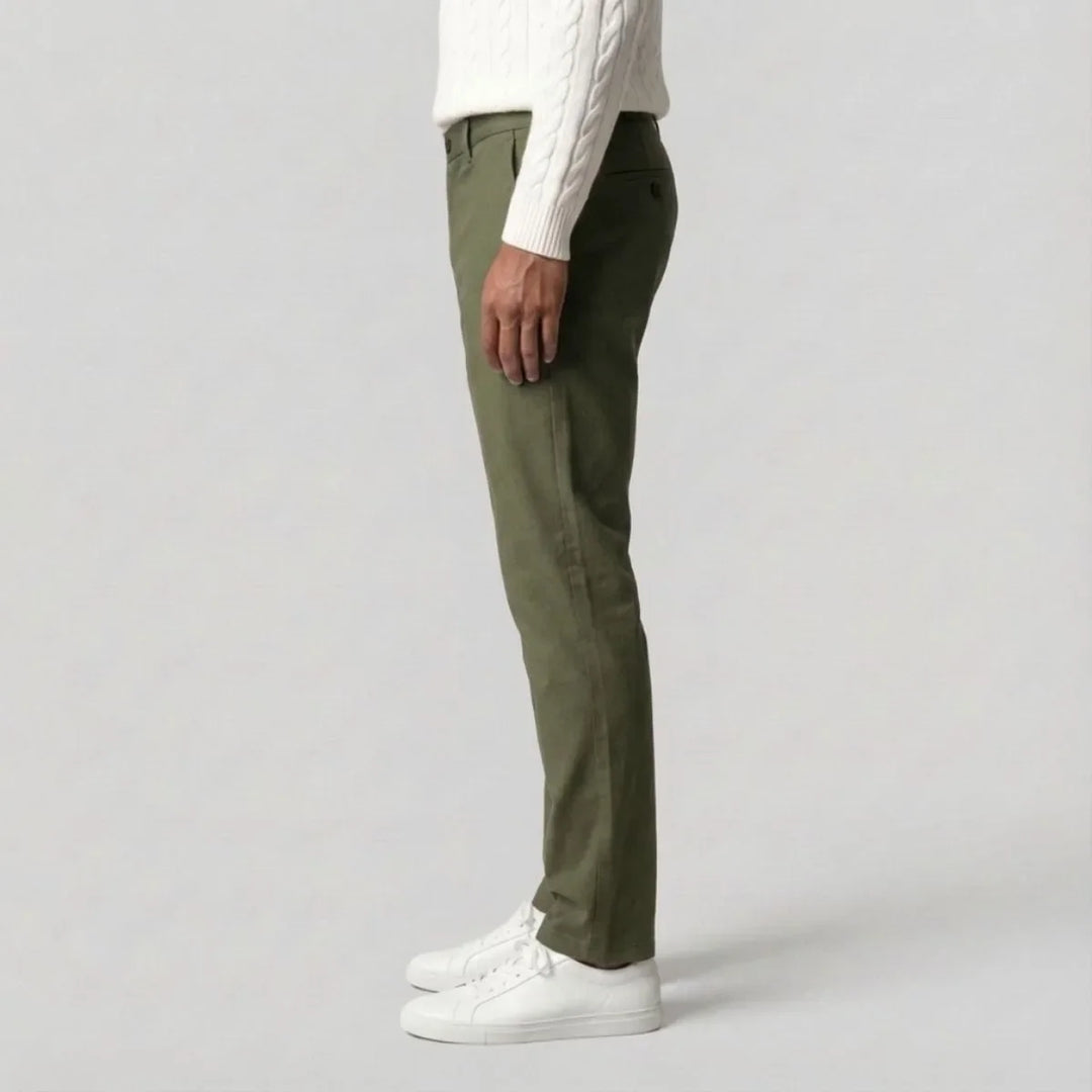 Mikołaj | zielone chinosy regular fit