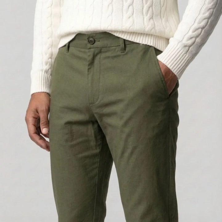 Mikołaj | zielone chinosy regular fit