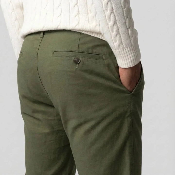 Mikołaj | zielone chinosy regular fit