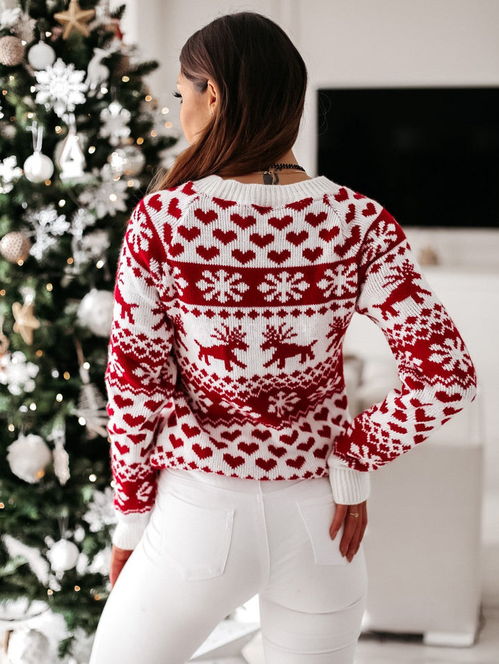 Ewa | Damski świąteczny sweter Snowflake