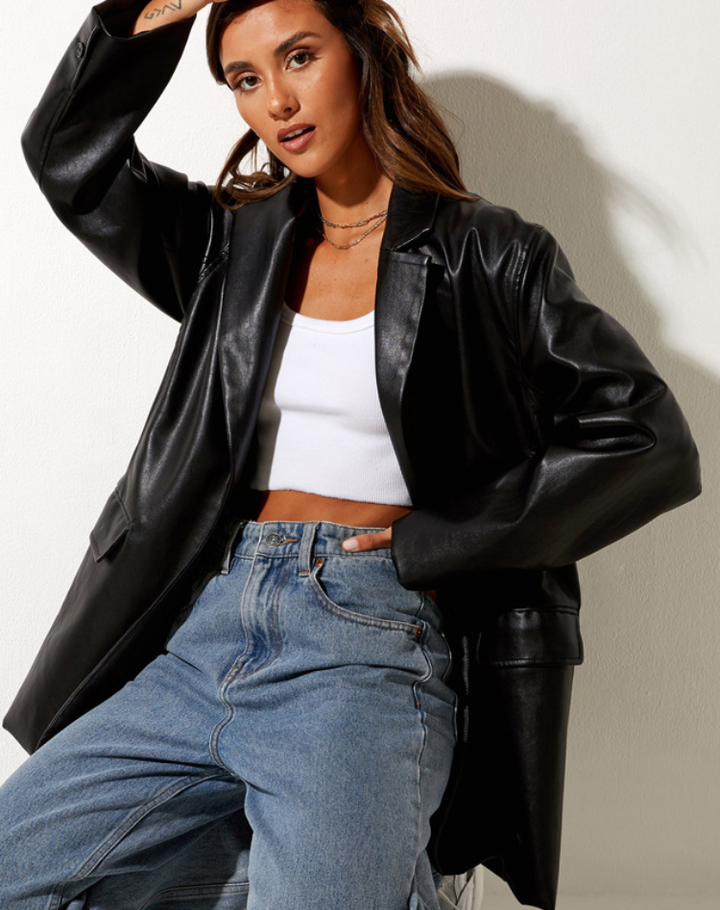Krystyna | Marynarka Urban Leather Chic