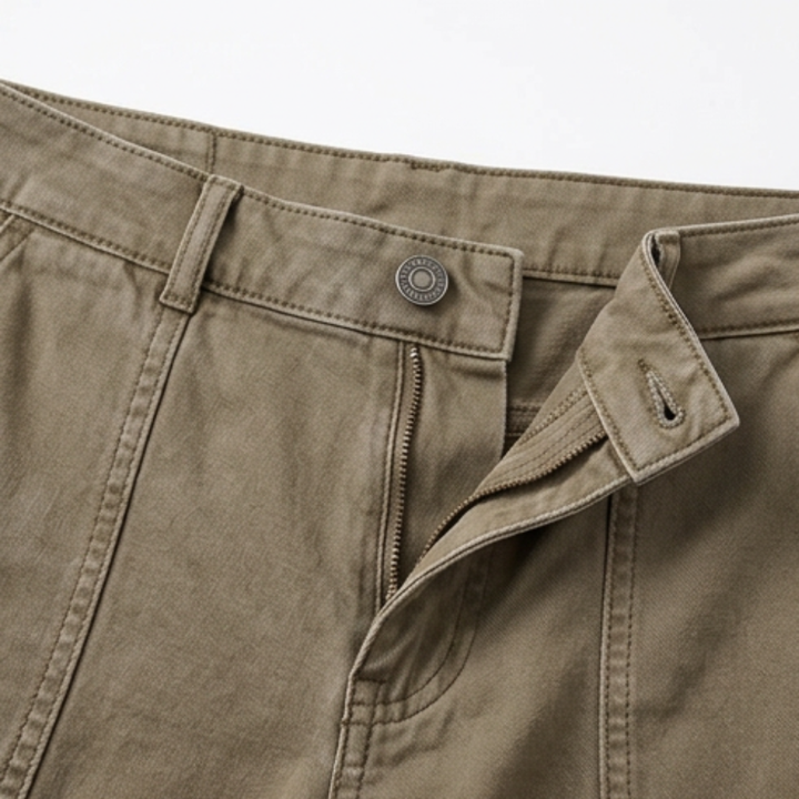 Damskie spodnie utility z wysokim stanem w kolorze khaki