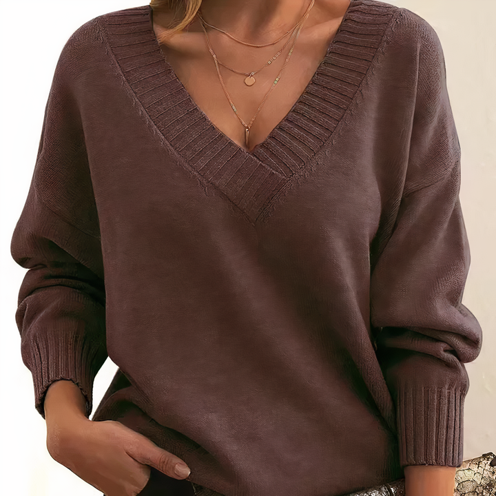 Lucyna | Sweter Soft V Elegance