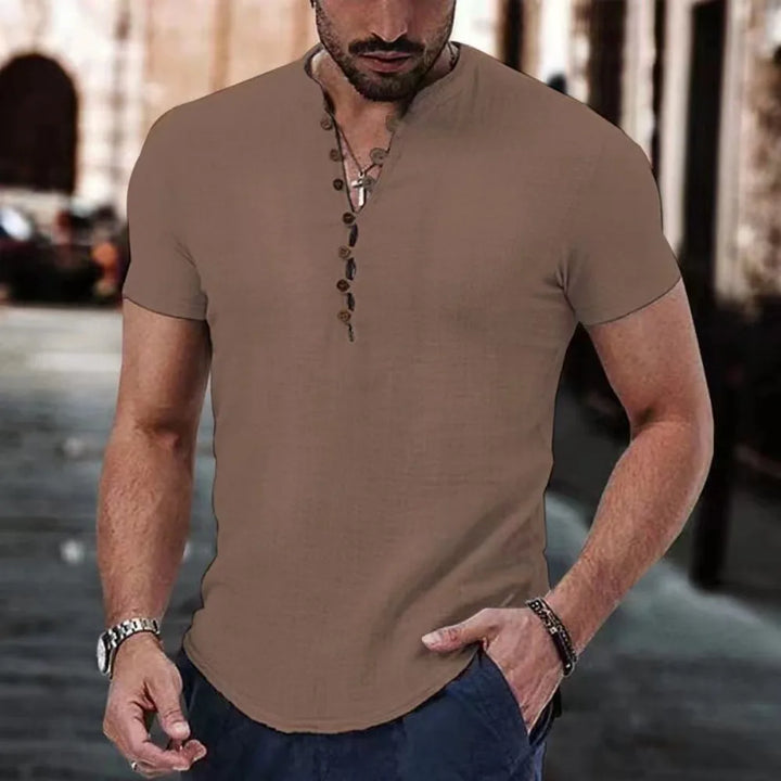 Michał lniana koszulka Henley