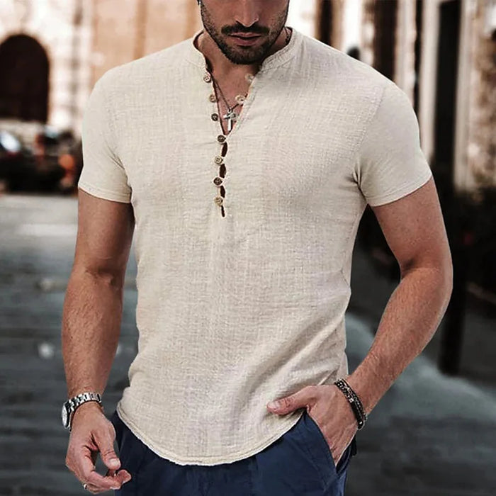 Michał lniana koszulka Henley