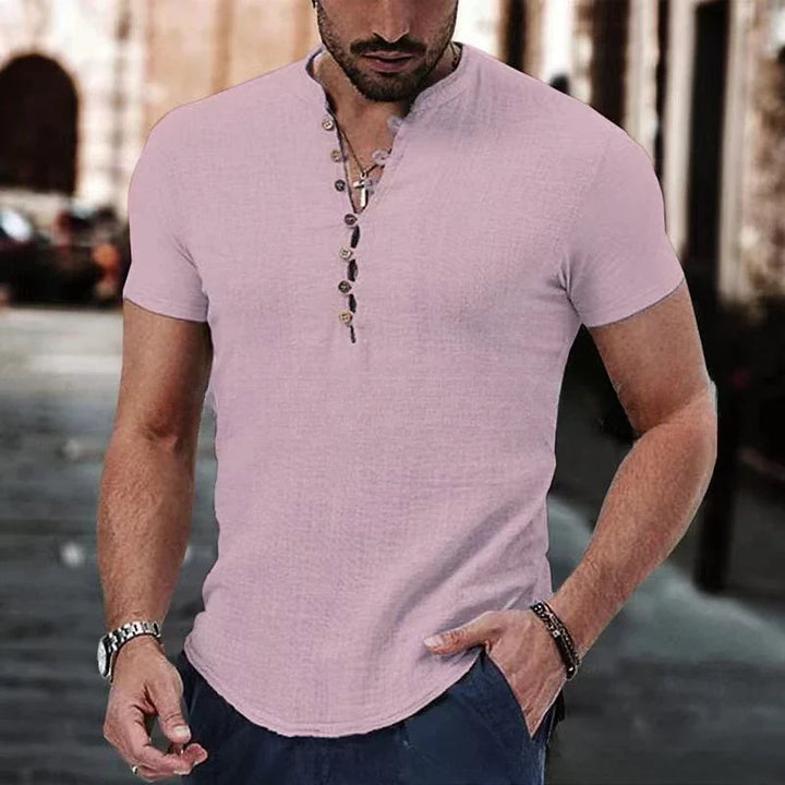 Michał lniana koszulka Henley