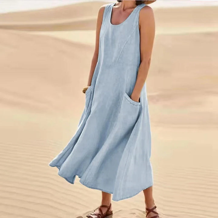 Magdalena lniana sukienka maxi