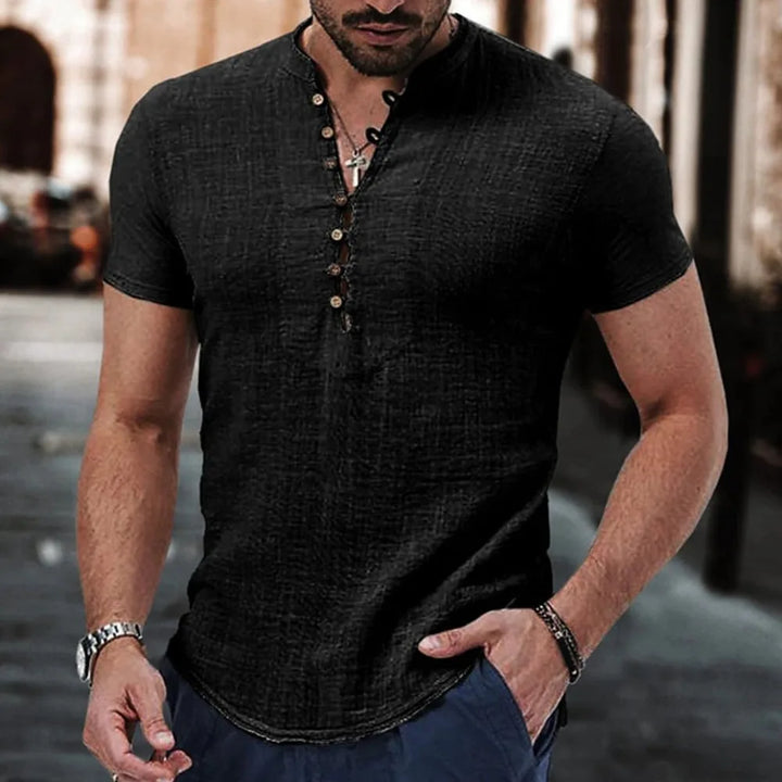 Michał lniana koszulka Henley