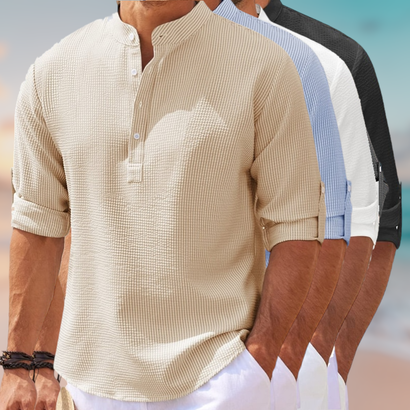 Marek koszula Henley waffle-knit