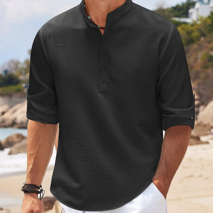 Marek koszula Henley waffle-knit