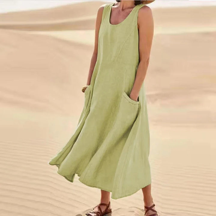 Magdalena lniana sukienka maxi