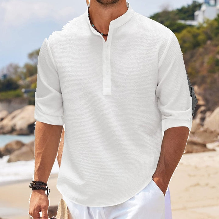 Marek koszula Henley waffle-knit