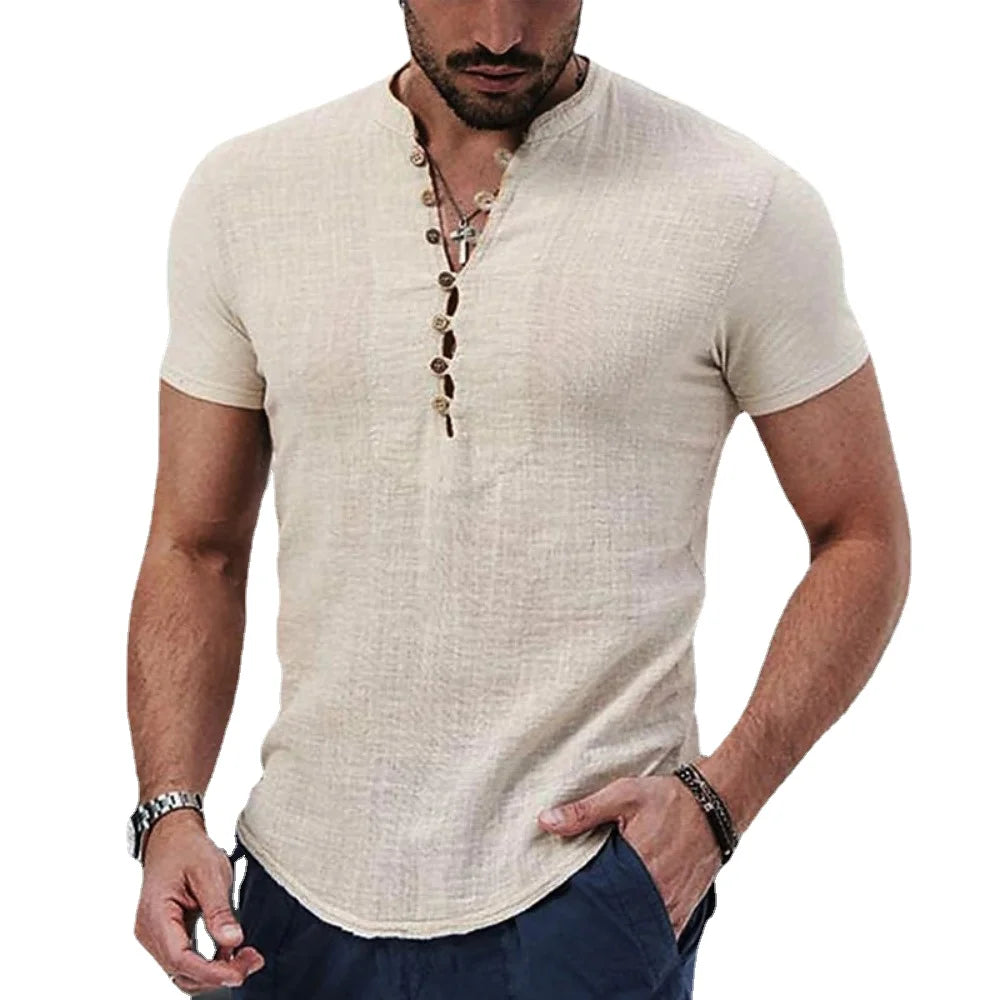 Michał lniana koszulka Henley