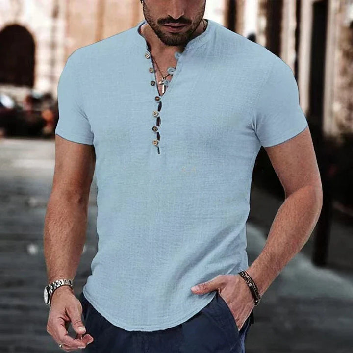 Michał lniana koszulka Henley