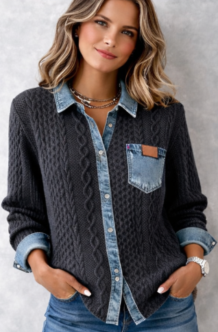 Milena | Koszula Denim Knit Style