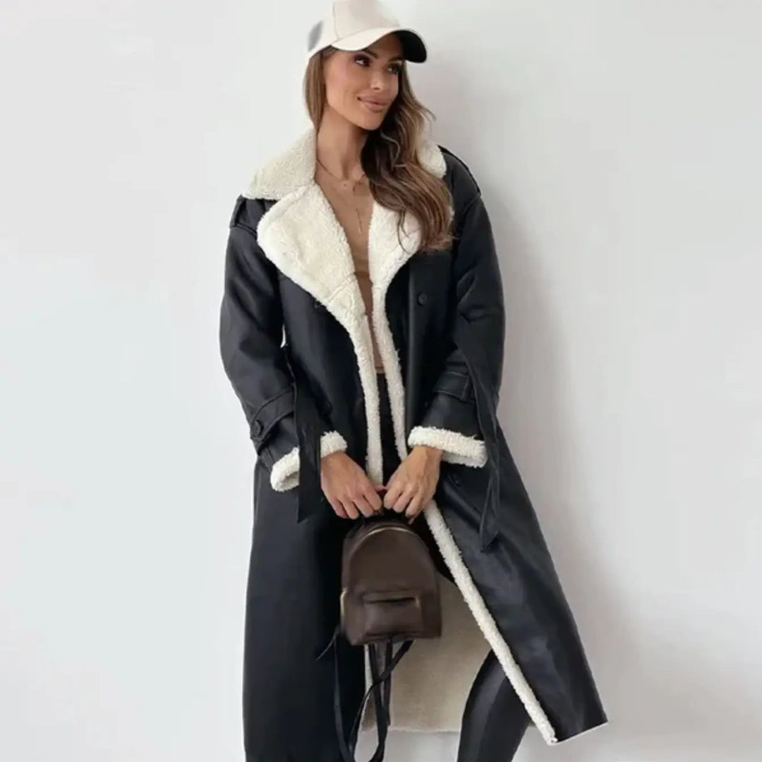 Nadia | Długi Płaszcz Teddy Winter Chic