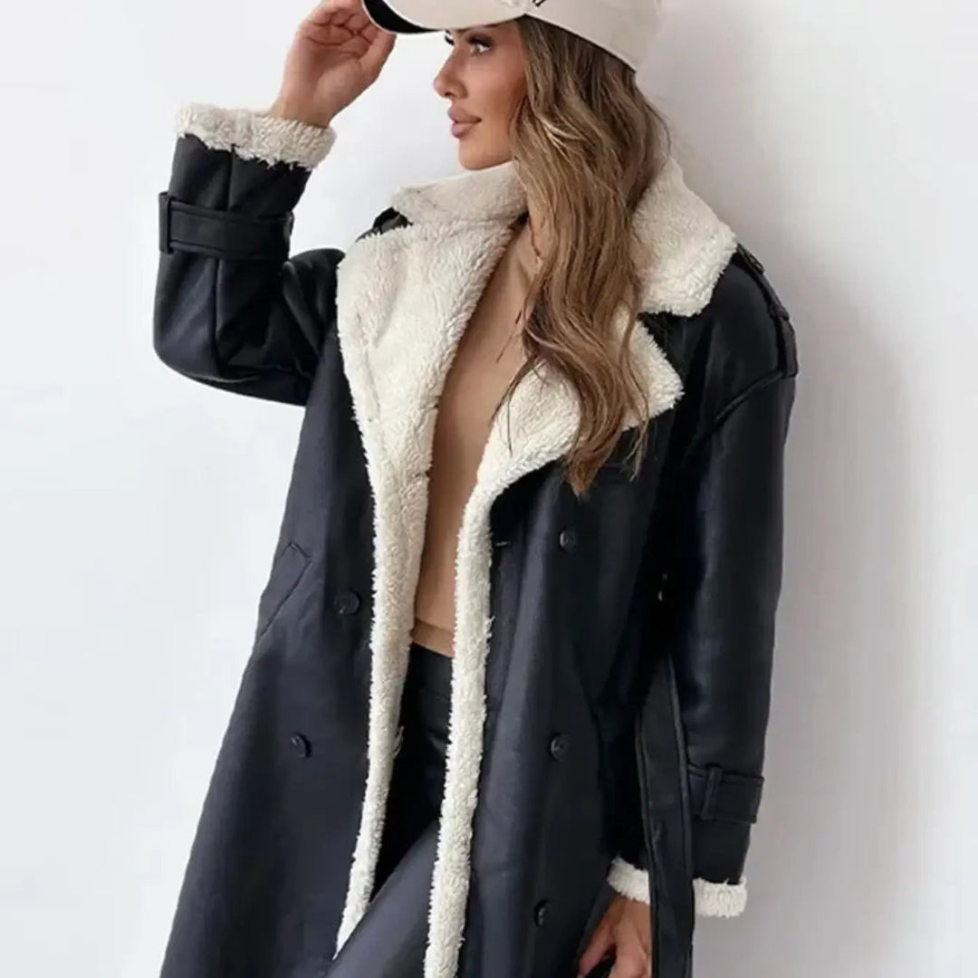 Nadia | Długi Płaszcz Teddy Winter Chic