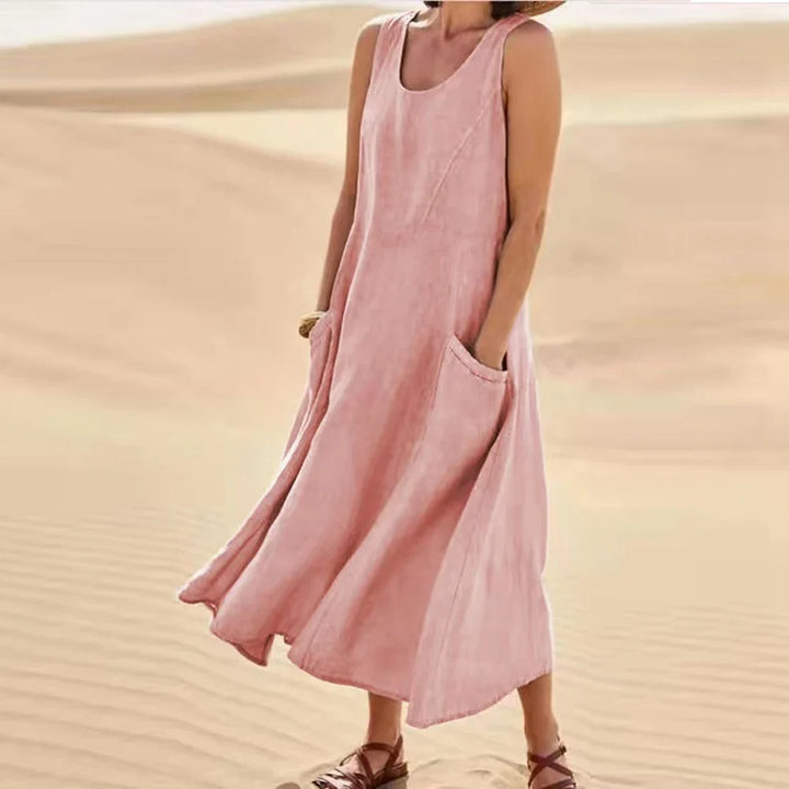 Magdalena lniana sukienka maxi