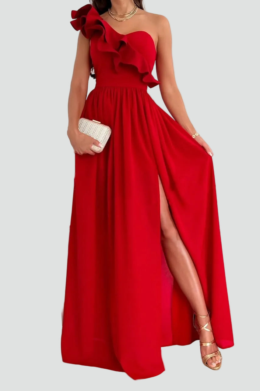 Michalina | Elegancka Sukienka Maxi na Jedno Ramię