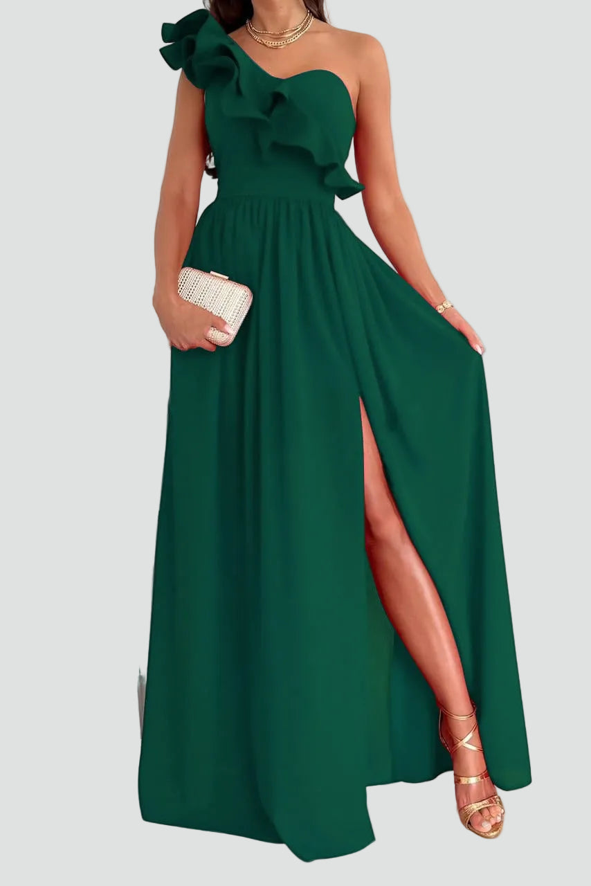Michalina | Elegancka Sukienka Maxi na Jedno Ramię