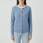 Welvona - Swobodny Kardigan Z Okrągłym Dekoltem