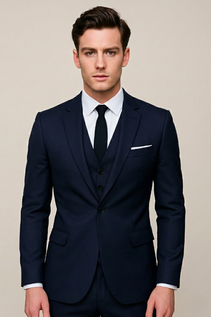 Piotr | Męski Garnitur Trzyczęściowy Slim Fit