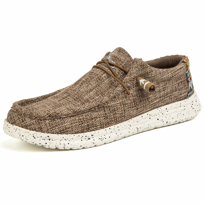 Męskie loafery casual slip-on z płótna w kolorze czarnym