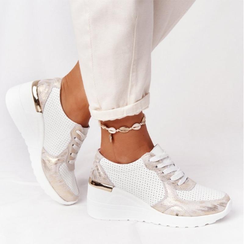 Beata wygodne sneakersy na koturnie