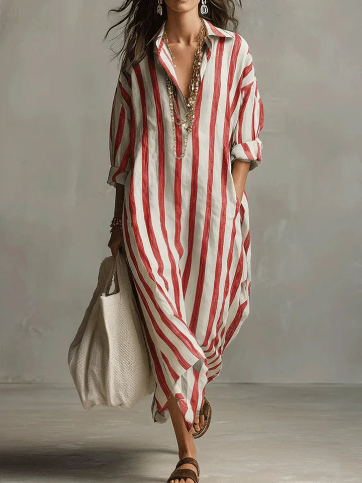 Sukienka koszulowa damska w paski