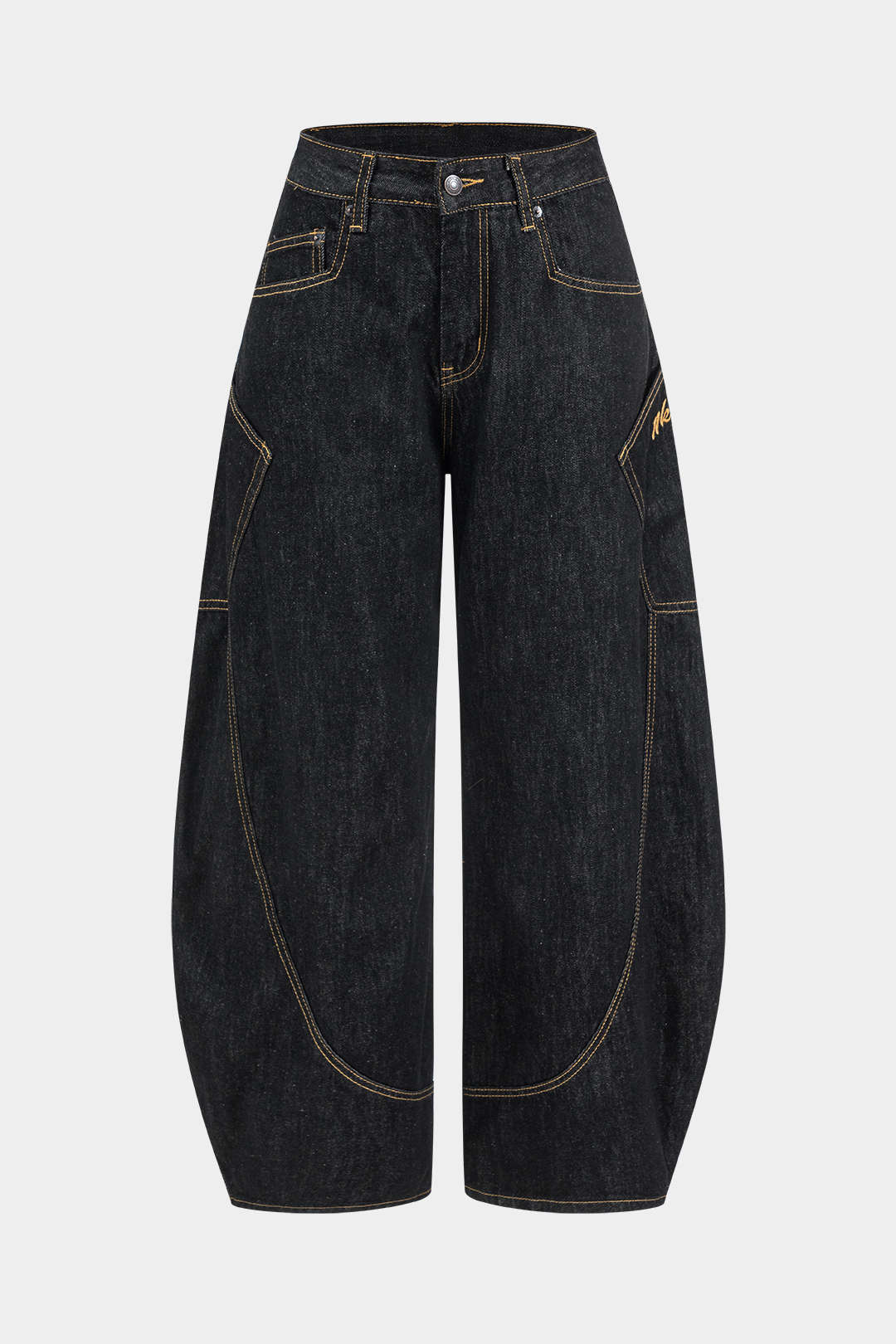 Faustyna | Damskie barrel jeans wide leg