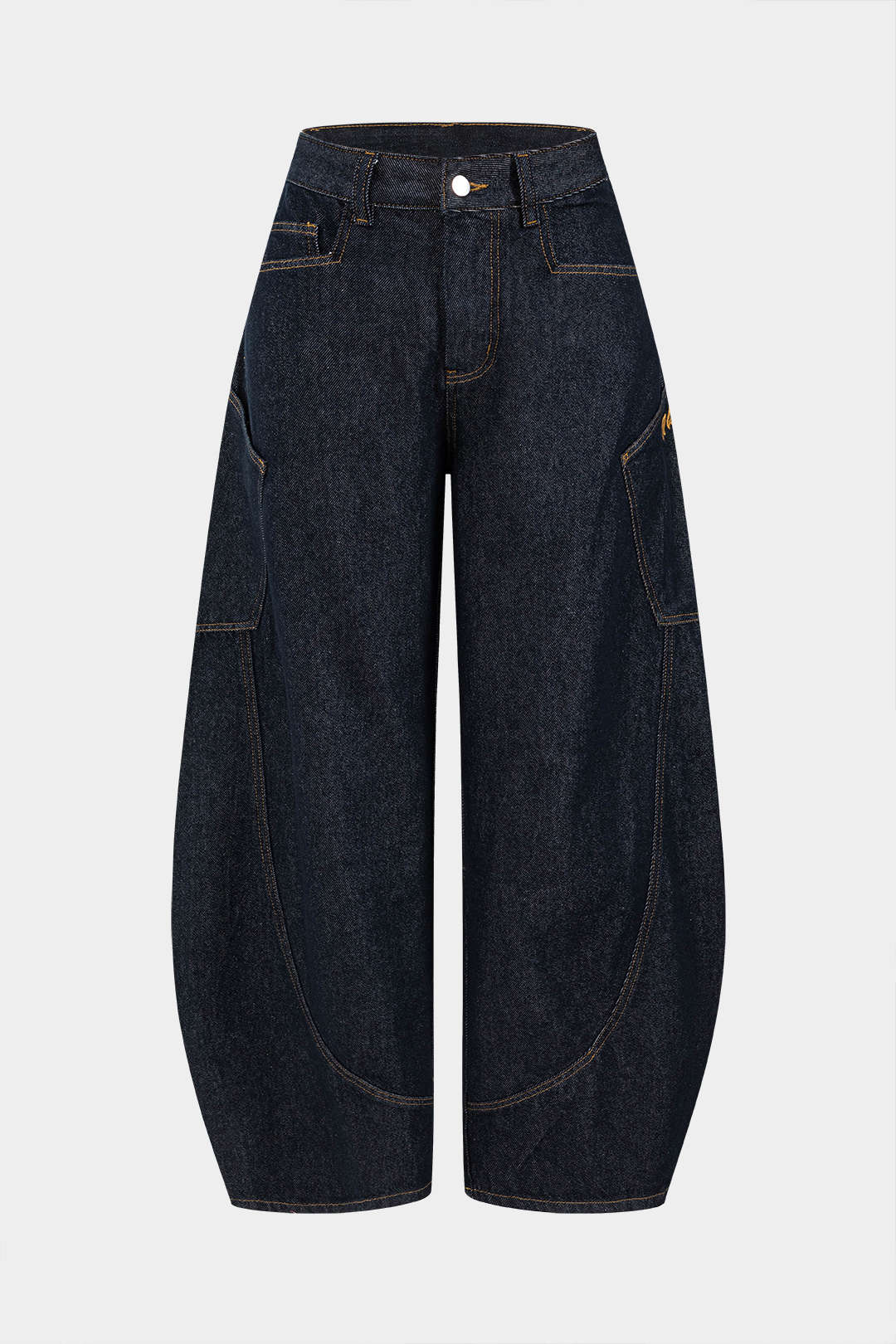 Faustyna | Damskie barrel jeans wide leg