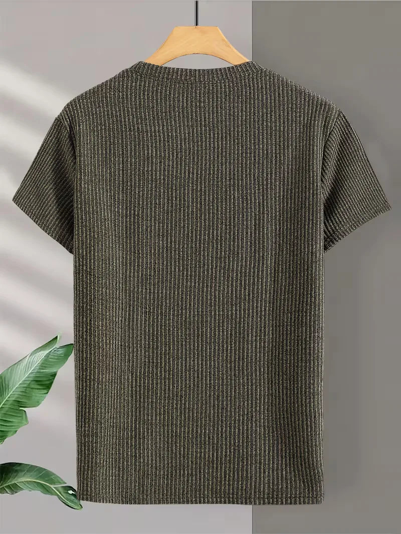 Alan | Męski T-Shirt z Fakturą Jacquard