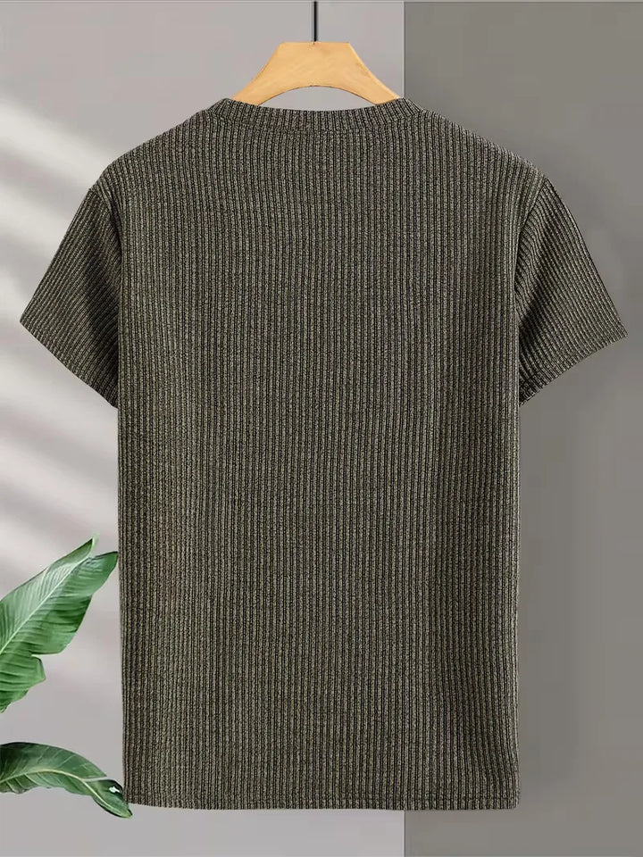 Alan | Męski T-Shirt z Fakturą Jacquard