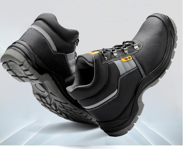 Męskie wysokie buty robocze z noskiem stalowym czarne