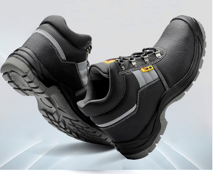 Męskie wysokie buty robocze z noskiem stalowym czarne