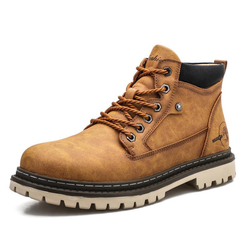 Wysokie buty męskie casual ze skóry w kolorze czarnym