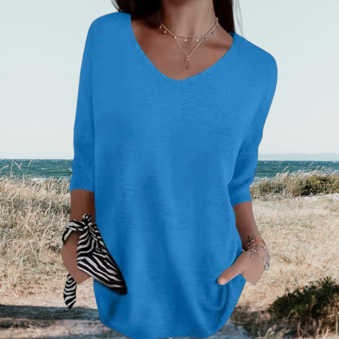 Letni top damski z dekoltem V