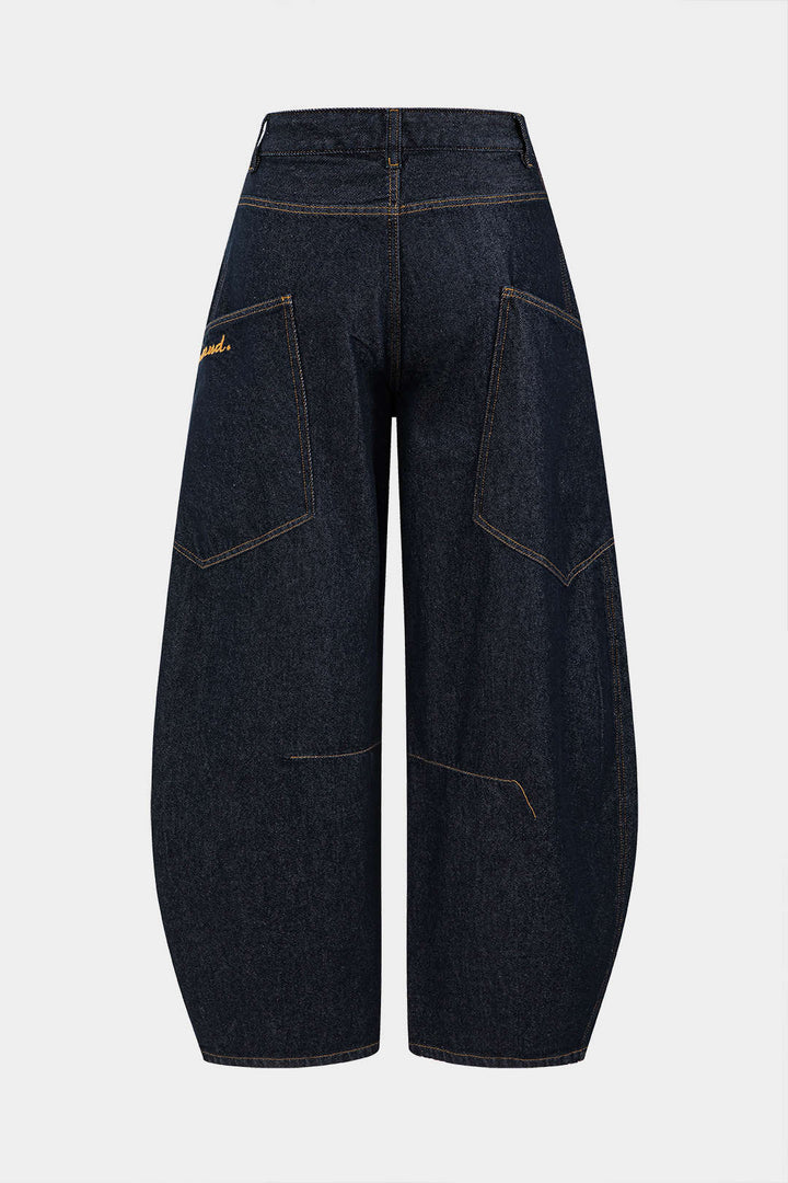 Faustyna | Damskie barrel jeans wide leg
