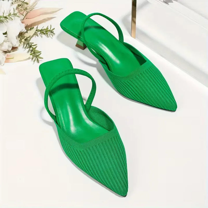 Ewa | brązowe czółenka slingback