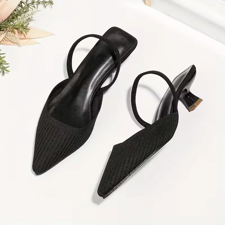 Ewa | brązowe czółenka slingback