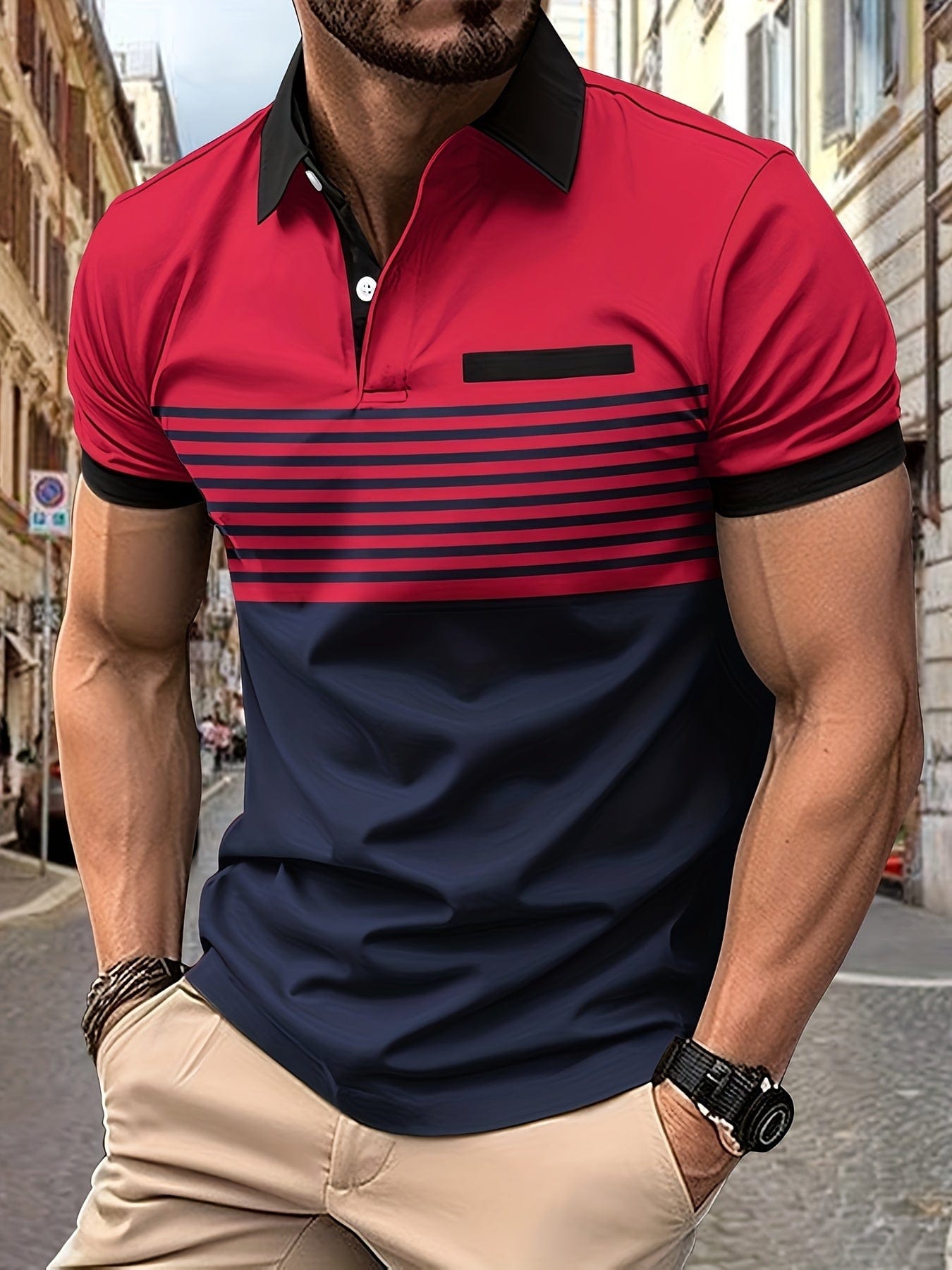 James polo męskie w paski