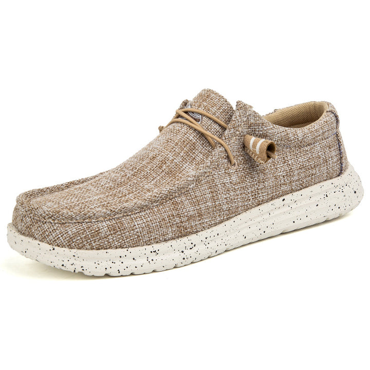Męskie loafery casual slip-on z płótna w kolorze czarnym