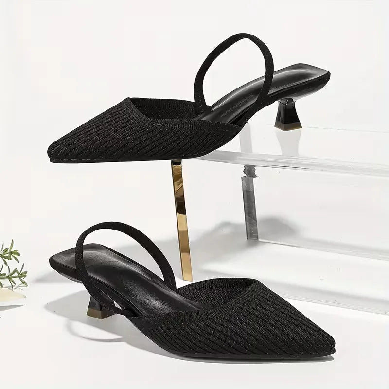Ewa | brązowe czółenka slingback
